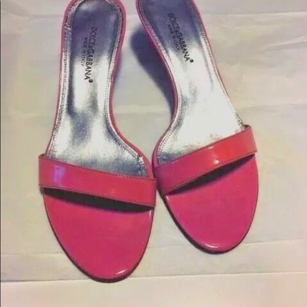 Authentic DOLCE&GABBANA BUBBLE GUM  PINK MULES SLIDES 37.5